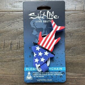 Salt Life Floating Foam keychain,floats up to 3 keys, American Flag fish shape